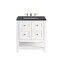 James Martin Vanities Breckenridge 30in Single Vanity, Bright White w/ 3 CM Charcoal Soapstone Top 330-V30-BW-3CSP - alternate 1
